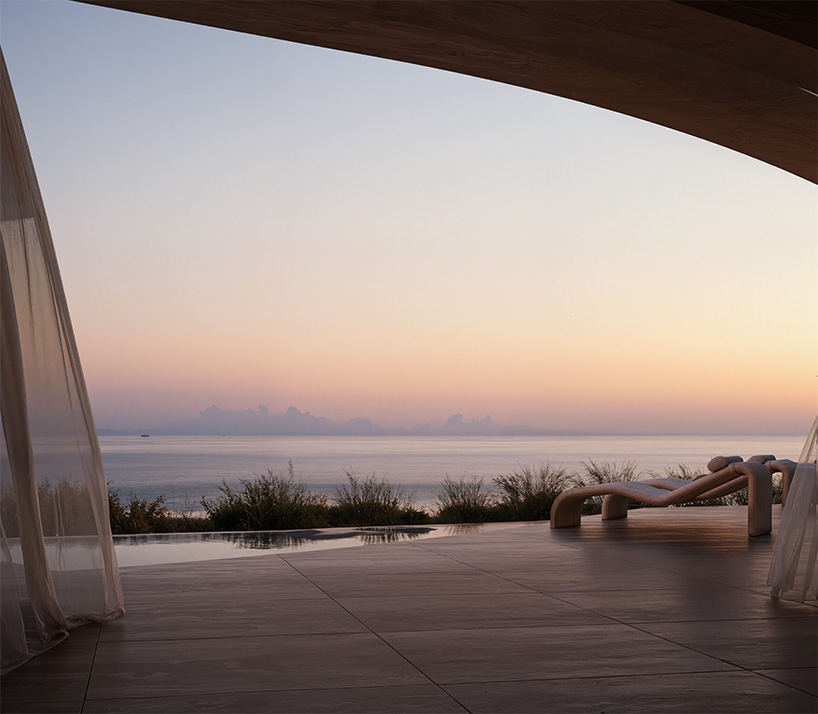 warm-toned concrete forms and planted roofs blend into the cycladic landscape of kythnos - 6