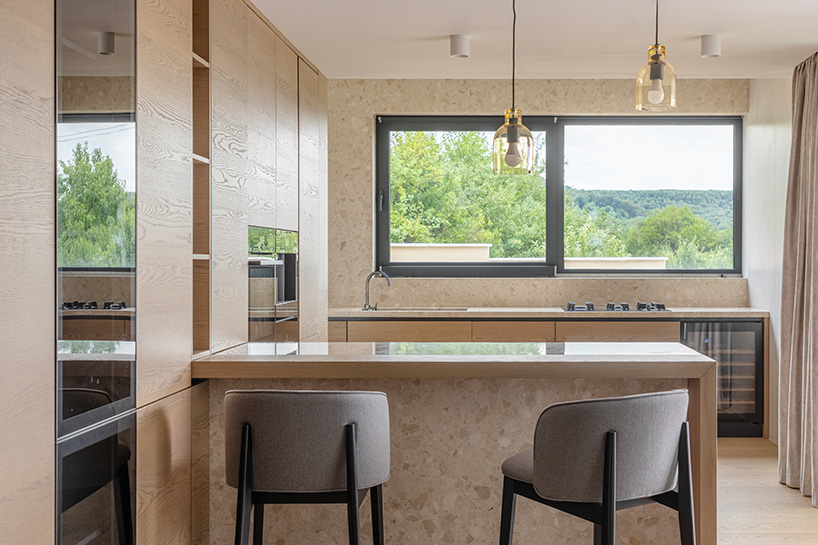 natural finishes pair with clean modern lines at amalia savu's house in romania