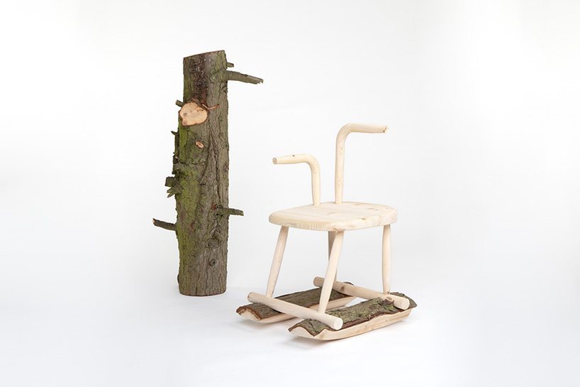 handcrafted from a fallen tree, sati rocking chair reflects on life, death and impermanence