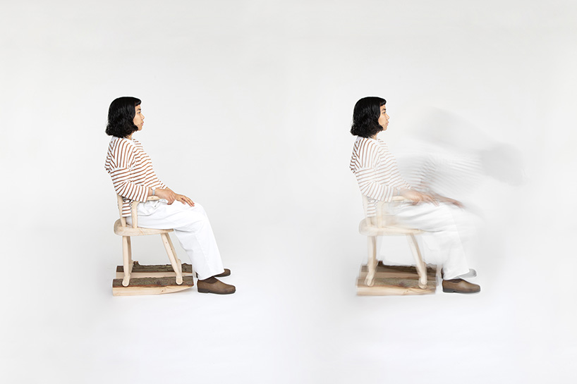 handcrafted from a fallen tree, sati rocking chair reflects on life, death and impermanence