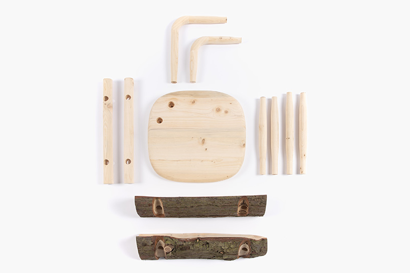 handcrafted from a fallen tree, sati rocking chair reflects on life, death and impermanence