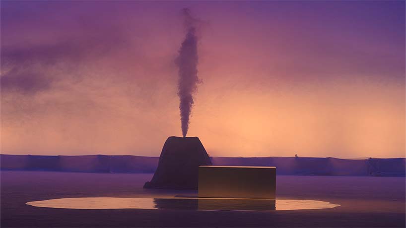 black void frames cloud installation as narrative tool in multimedia atmospheric performance