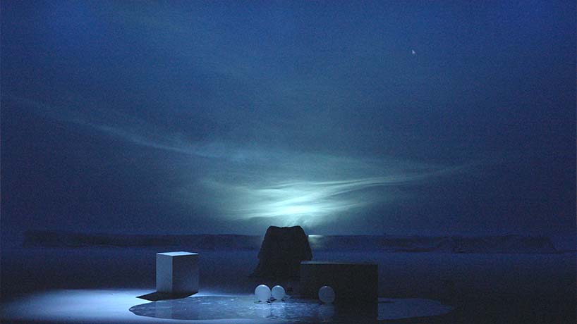 black void frames cloud installation as narrative tool in multimedia atmospheric performance