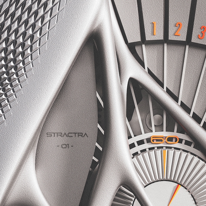 the name of the timepiece sits next to the minute disc