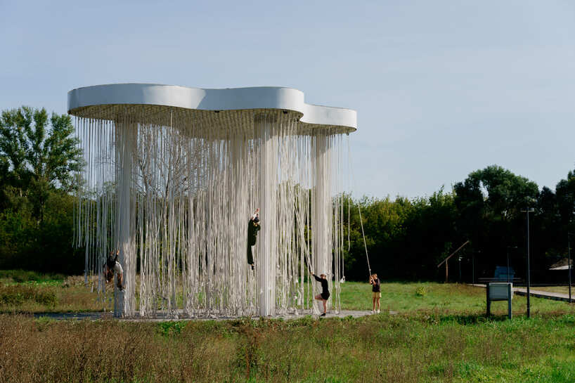 gora architects turns cow pasture into student art park in rural russia