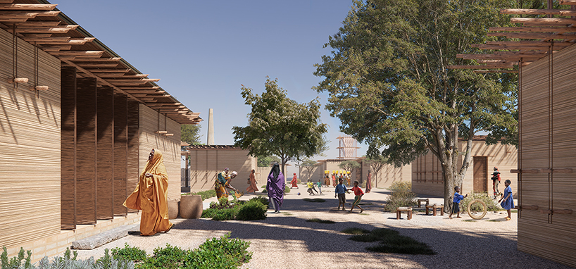 Ladrillos de barro y madera construyen módulos de viviendas de bajo costo para comunidades desplazadas somalíes