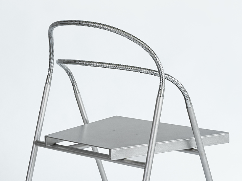 woojin park reimagines gooseneck tubing for a chair that flexes and shifts with your body