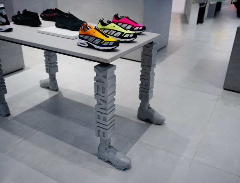 nigel VMU reimagines 90s digital culture with sculptural nike air max table for offspring