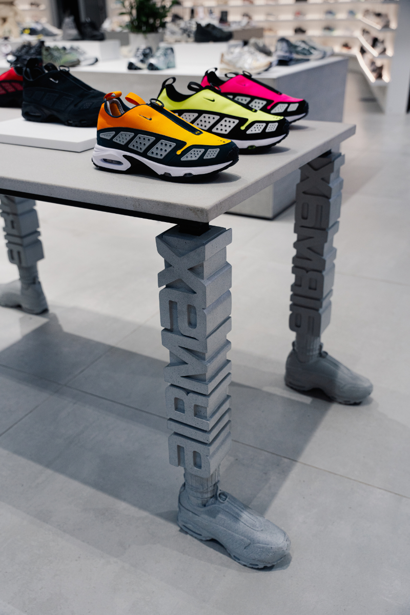 nigel VMU reimagines 90s digital culture with brutalist nike airmax table for offspring