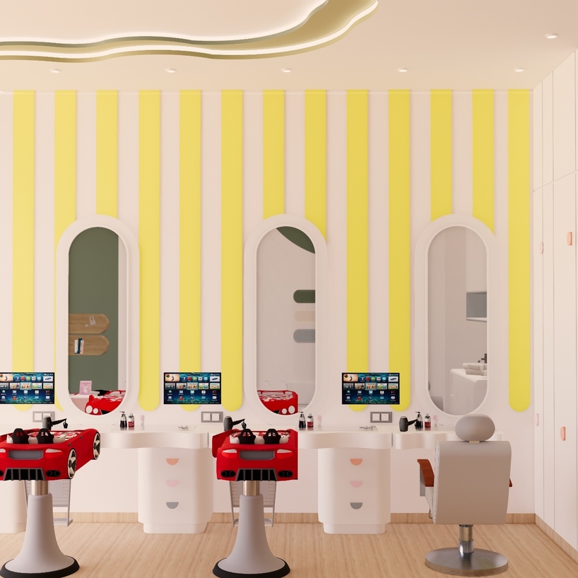 terrazzo patterns and vibrant hues animate children’s hair salon in dubai shopping mall - 6