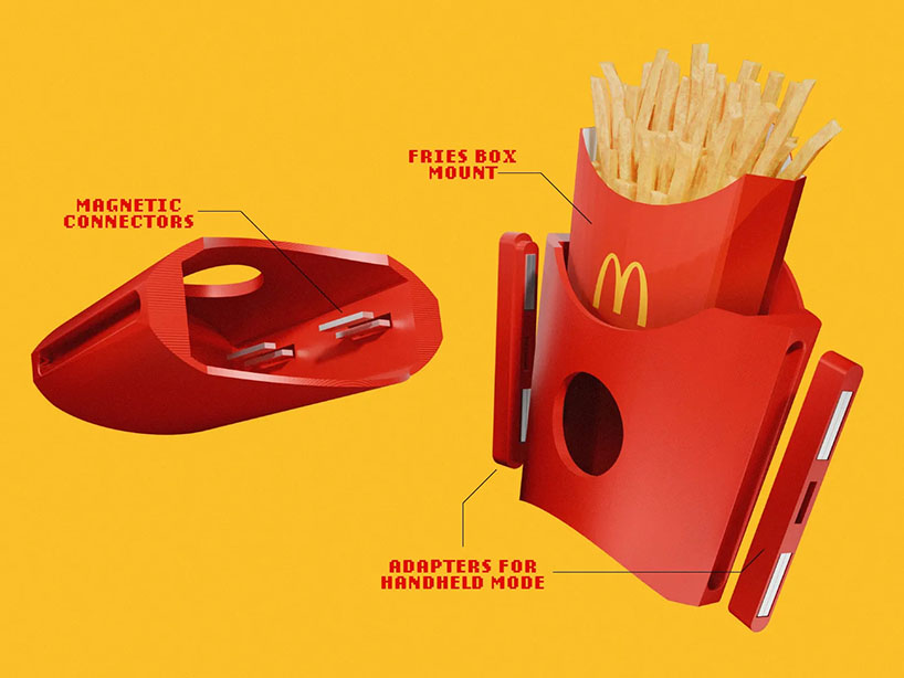 3D printed fries holder accessory for nintendo switch 2 makes mid-game snacking easy