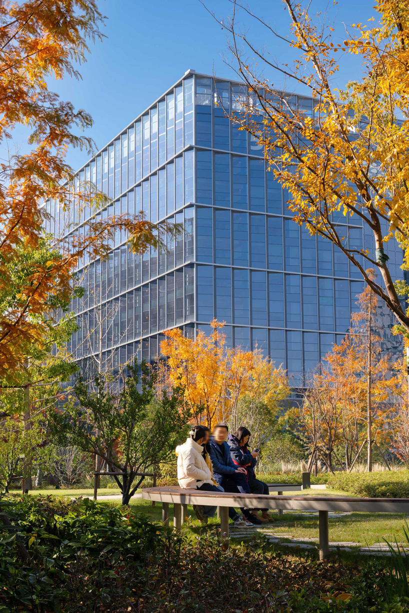 ASPECT studios' regenerative campus landscape for alibaba stands on multi-story podium