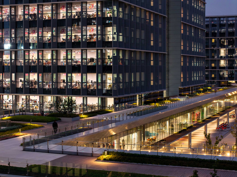 ASPECT studios' regenerative campus landscape for alibaba stands on multi-story podium