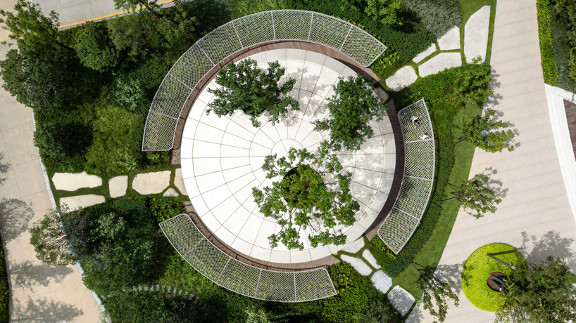ASPECT studios' regenerative campus landscape for alibaba stands on multi-story podium