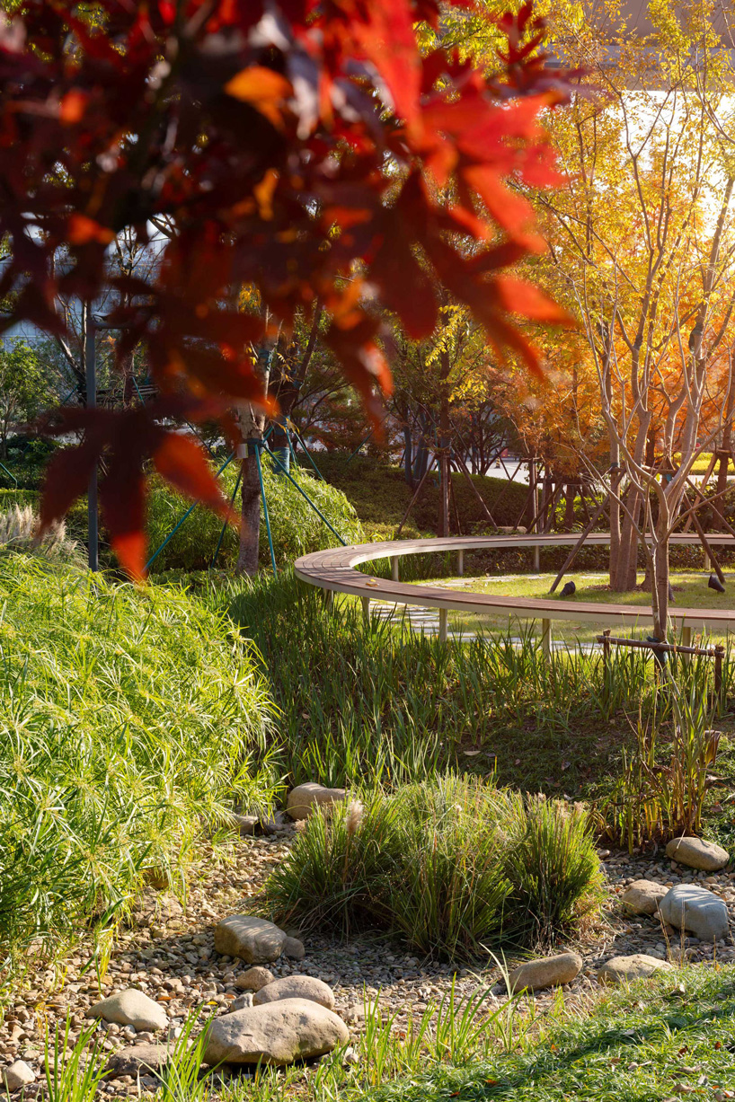 ASPECT studios' regenerative campus landscape for alibaba stands on multi-story podium