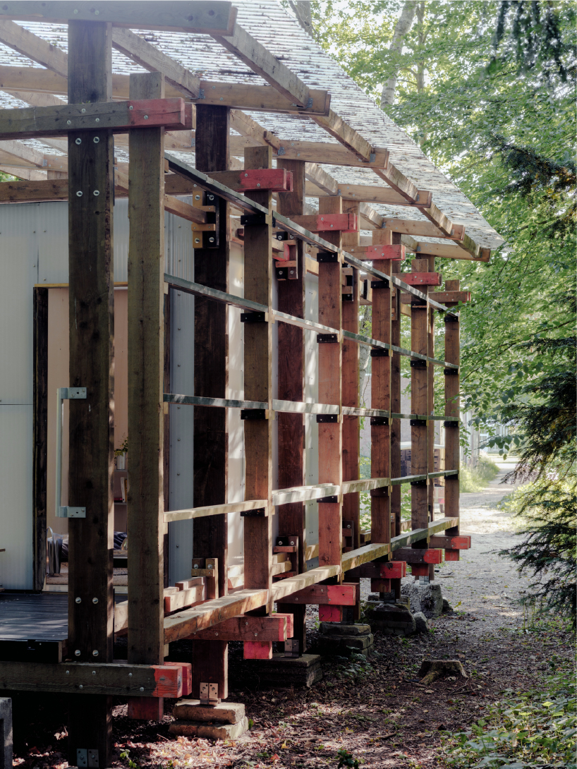 salvaged materials compose studio-method's new hub for art and ecology in dutch forest