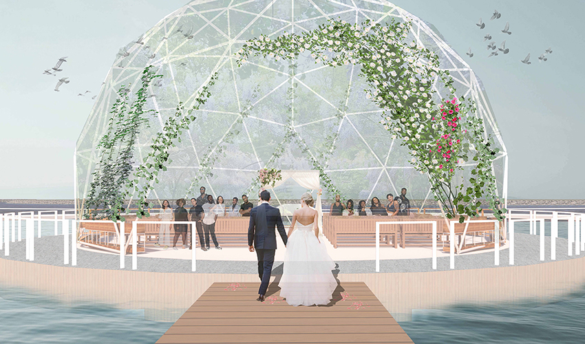 Vivir con el paisaje del diseño de agua del paisaje futurista 9