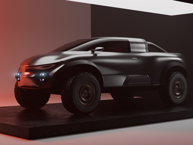 Seabrook Studio visualiza el concepto de camión Lexus con curvas de grabado y una postura elevada