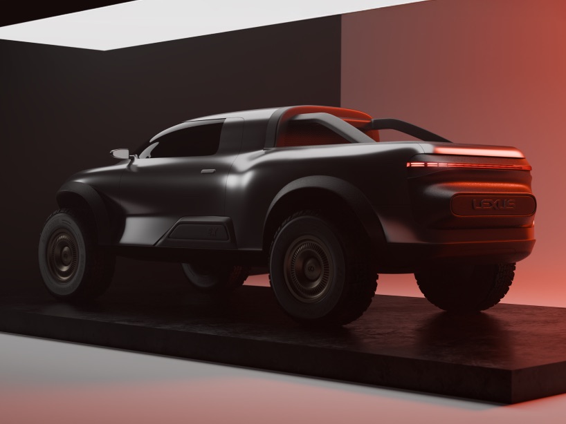 Seabrook Studio visualiza el concepto de camión Lexus con curvas de grabado y una postura elevada