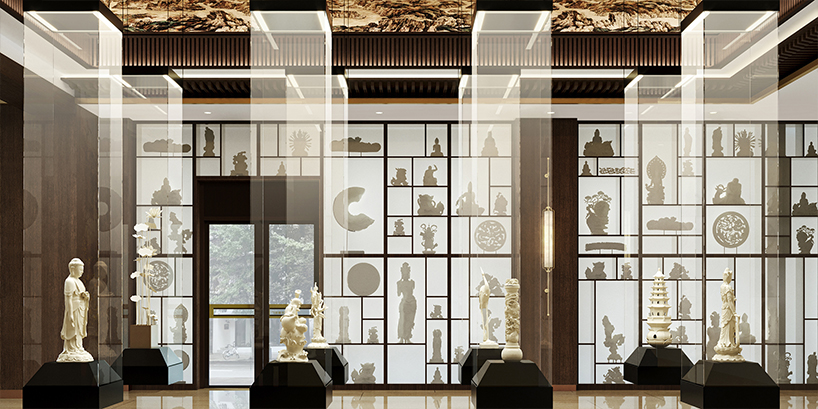 copper and glass frame beijing cultural hub for mammoth ivory carving by chuxin tuoyuan