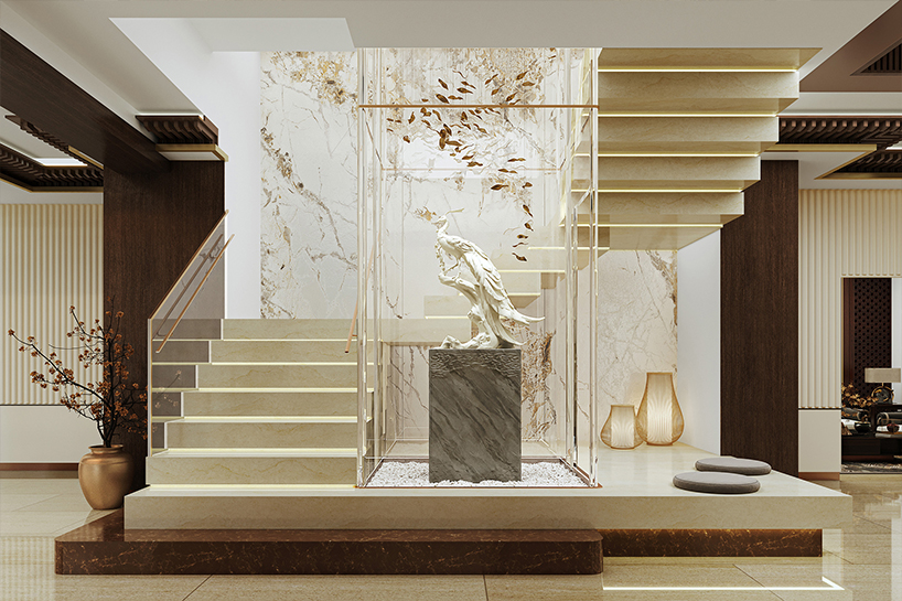 copper and glass frame beijing cultural hub for mammoth ivory carving by chuxin tuoyuan