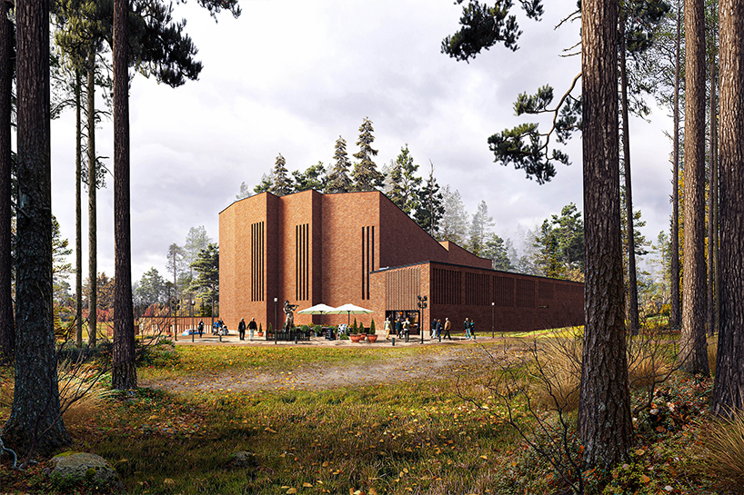 perforated brick facade encloses north musical art center in