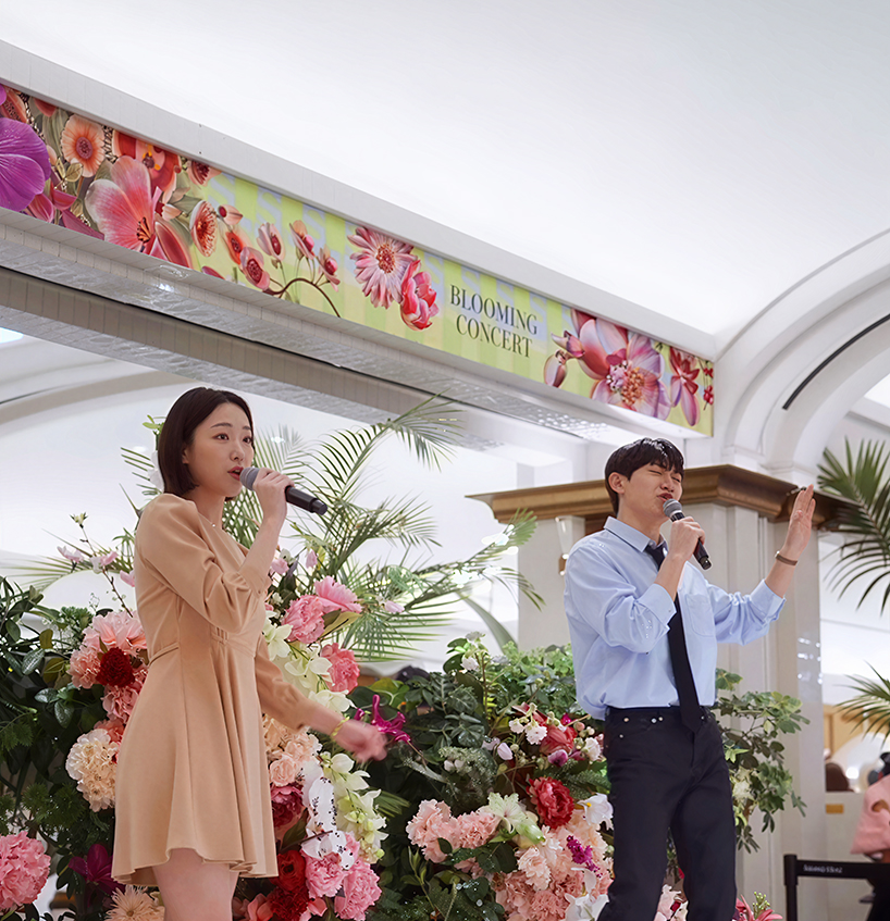 AI-driven floral graphics visualize seasonal retail campaign for south korean department store