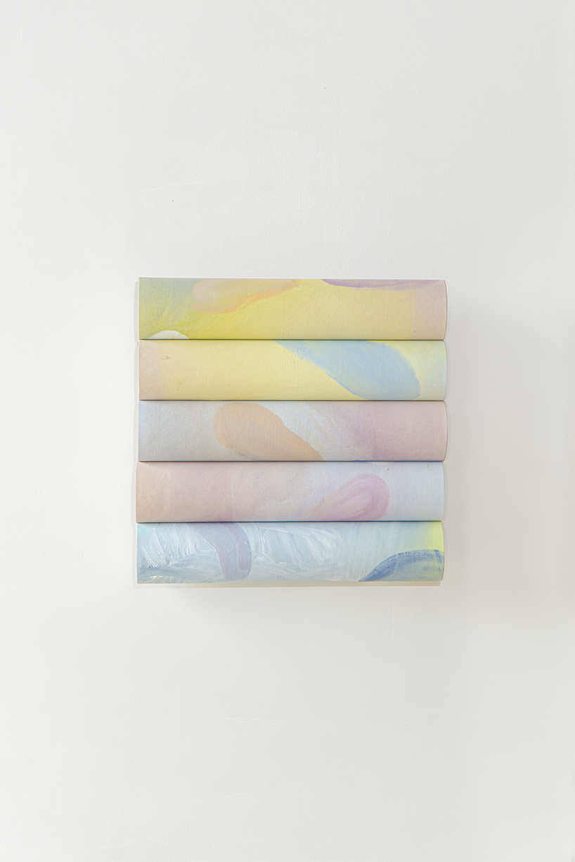 lifelines collection merges painted abstract landscapes with furniture design