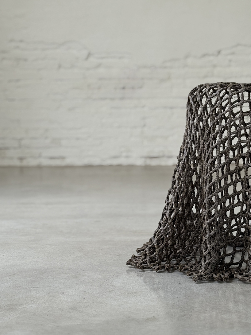discarded polypropylene nets reshape into permeable functional sculptures by iranzo