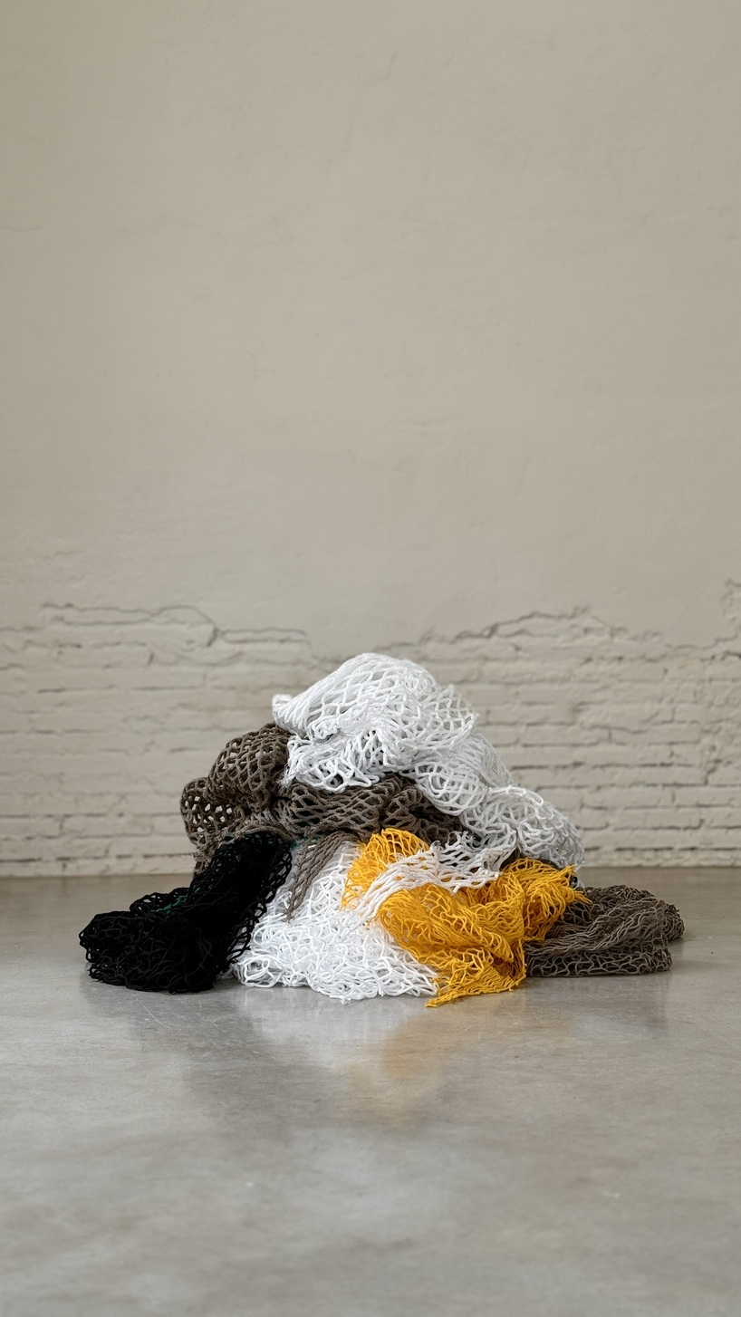 discarded polypropylene nets reshape into permeable functional sculptures by iranzo