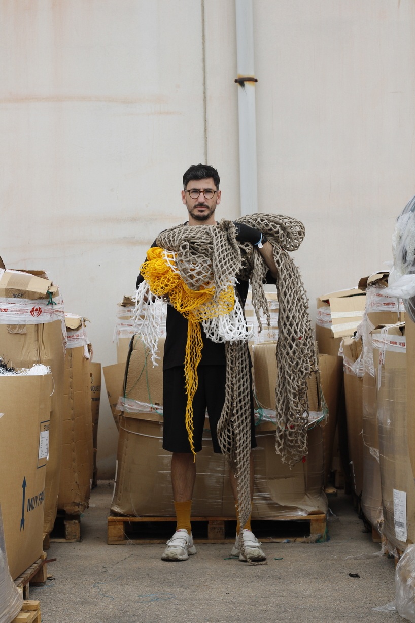 discarded polypropylene nets reshape into permeable functional sculptures by iranzo