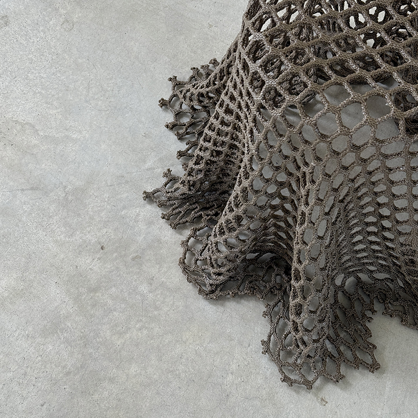 discarded polypropylene nets reshape into permeable functional sculptures by iranzo