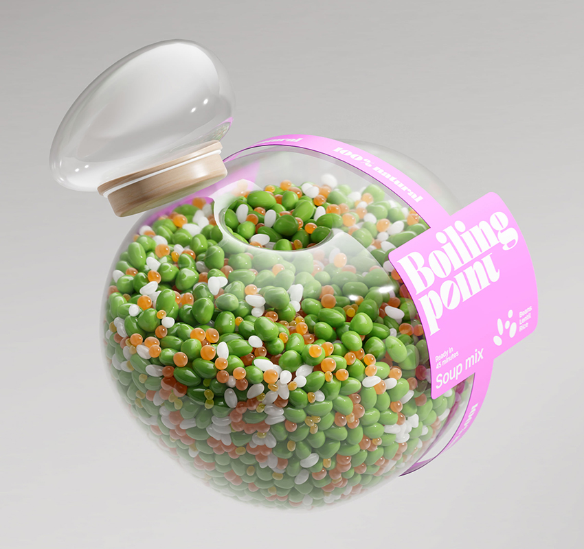 El punto de ebullición convierte la geometría de la ampolla en contenedores de alimentos ecosplásicos reciclables