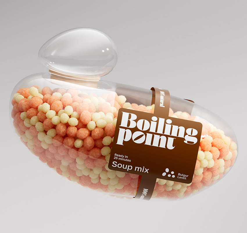 boiling point translates water bubble geometry into recyclable eco-plastic food containers