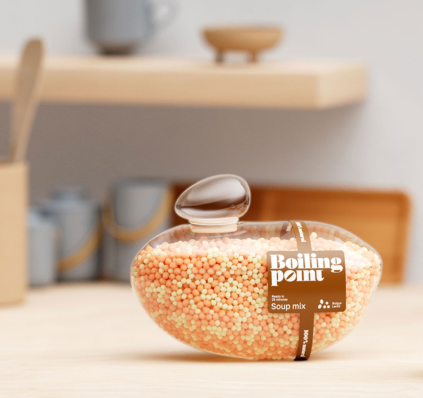 El punto de ebullición convierte la geometría de la ampolla en contenedores de alimentos ecosplásicos reciclables