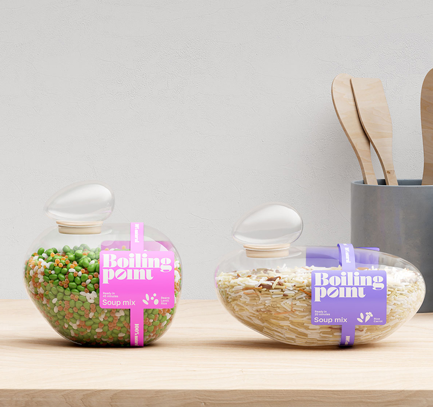 El punto de ebullición convierte la geometría de la ampolla en contenedores de alimentos ecosplásicos reciclables