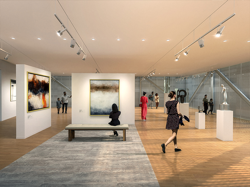 reflective metal facade wraps another side funeral home&rsquo;s elevated volume in san francisco