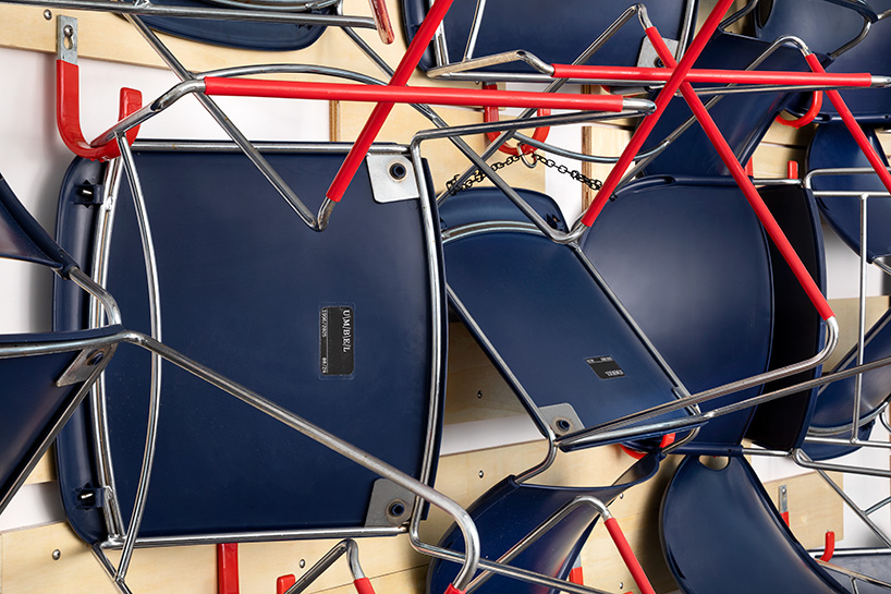 stackable mid-1990s haworth chairs become sound-diffusing acoustic installation - 5