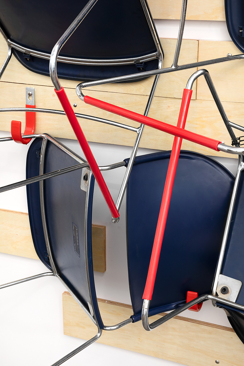 stackable mid-1990s haworth chairs become sound-diffusing acoustic installation - 6