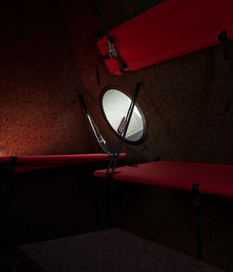 red bivouac shelter in the alps becomes high-altitude base for bergamo's modern art gallery