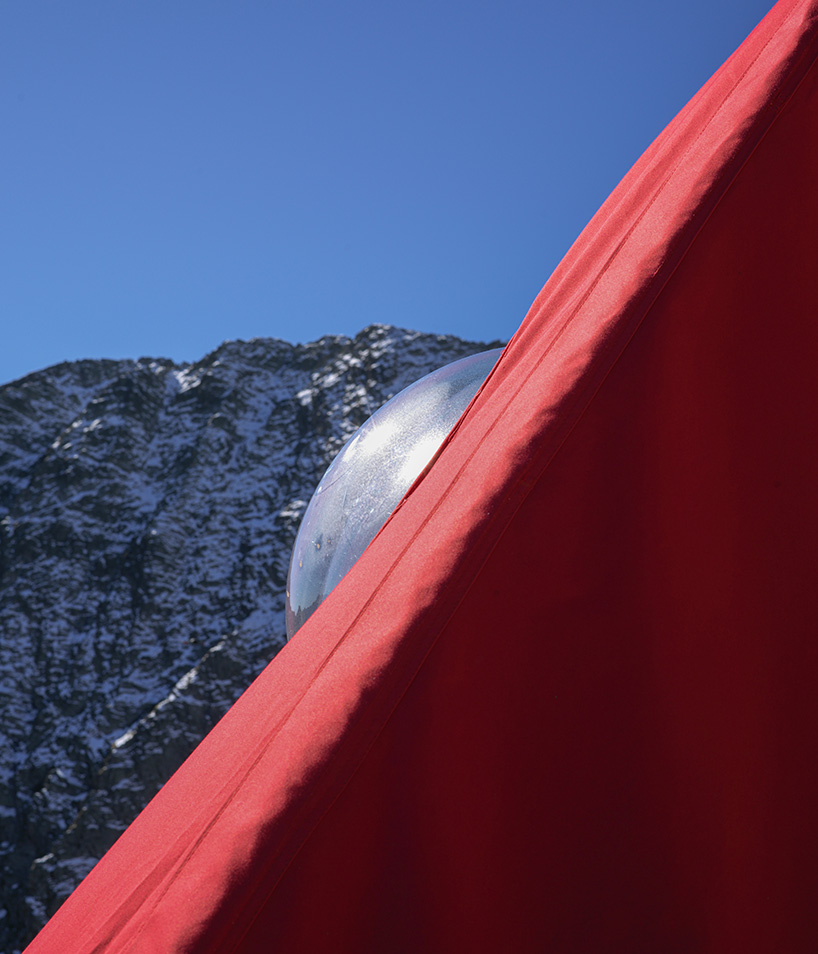 red bivouac shelter in the alps becomes high-altitude base for bergamo's modern art gallery