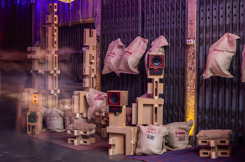 HXL tool-less modular system reconfigures from exhibition sculpture into adaptable furniture