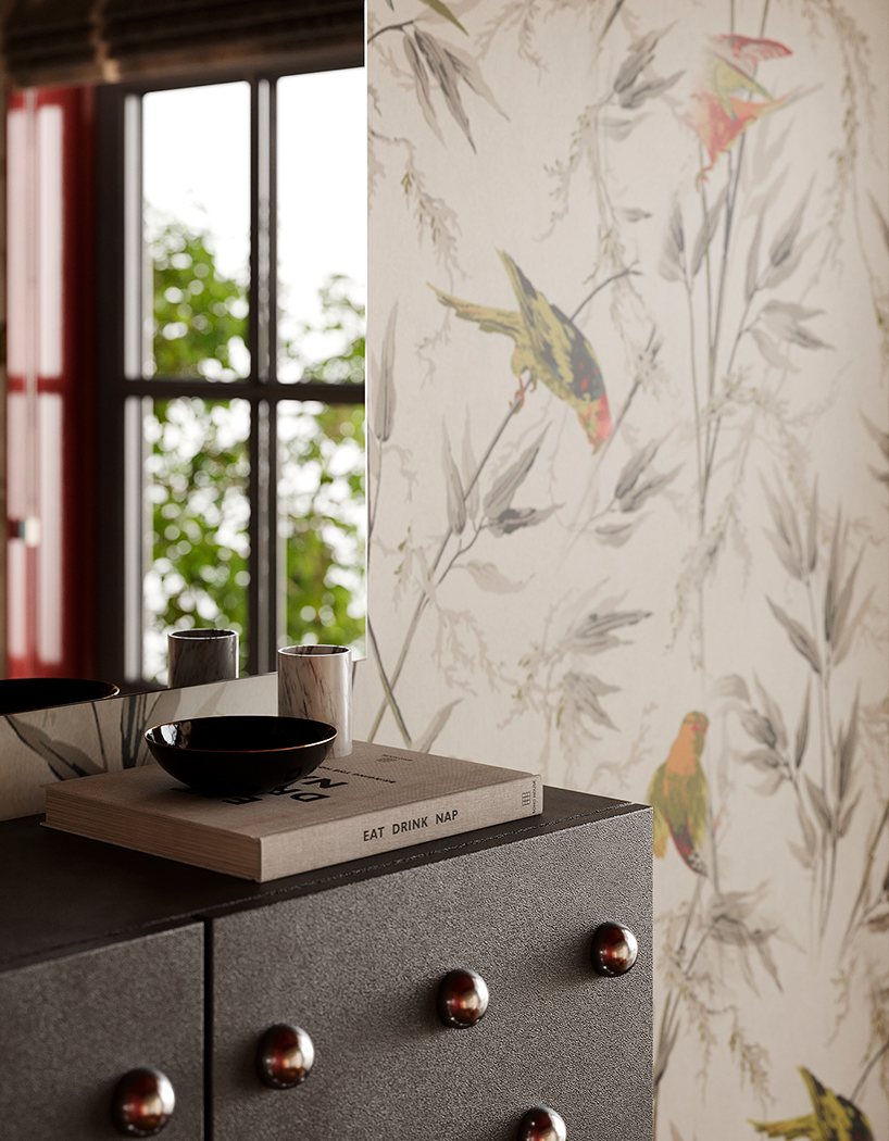 traditional european library transforms compact office into a layered reading space