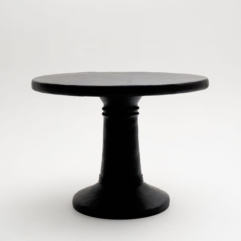 plywood and recycled paper pulp sculpt monolithic furniture collection