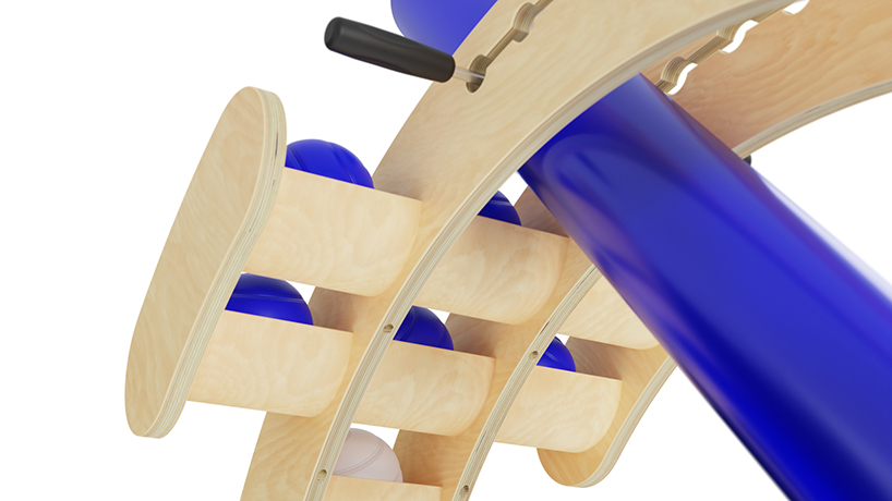 wooden boccia ramp encourages inclusive play for children with and without disabilities