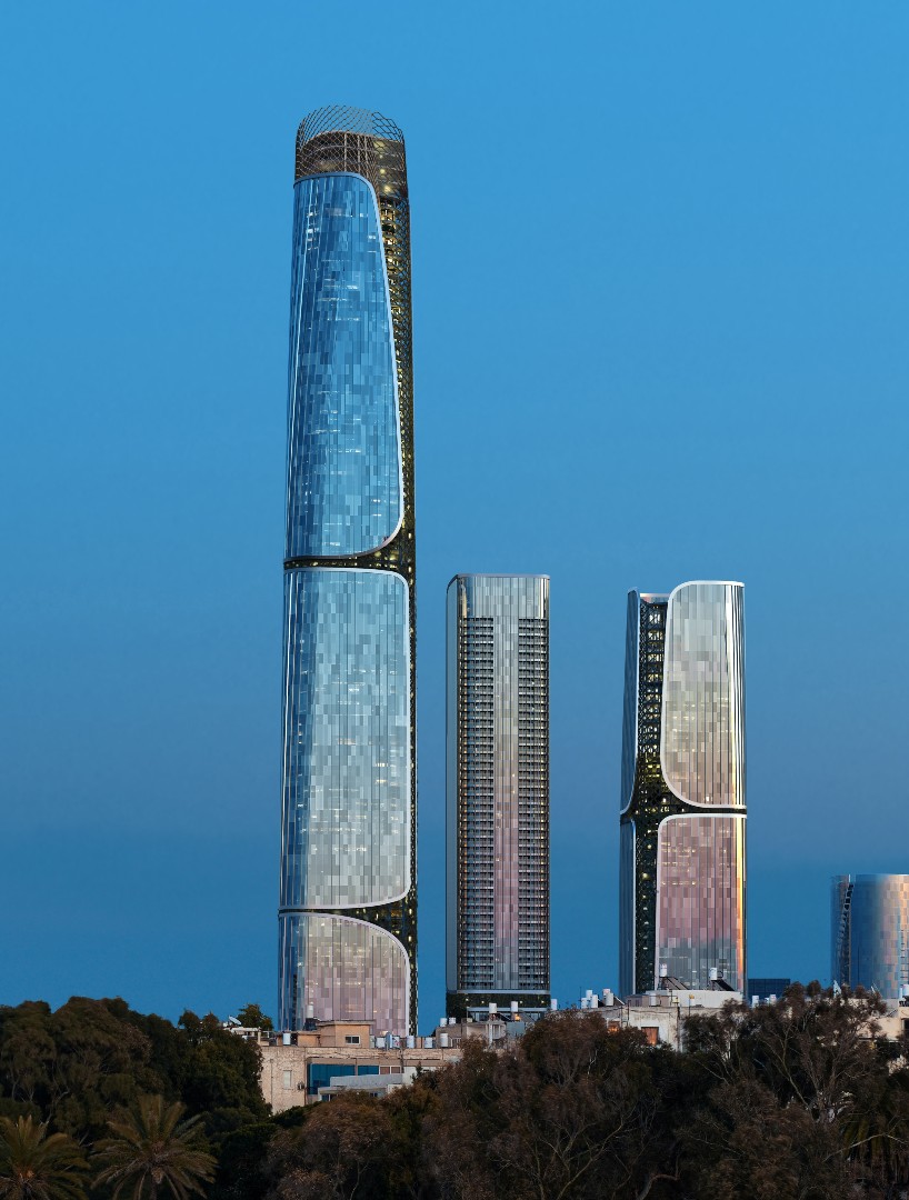 three interconnected towers compose DLF&rsquo;s vertical city transforming tel aviv skyline