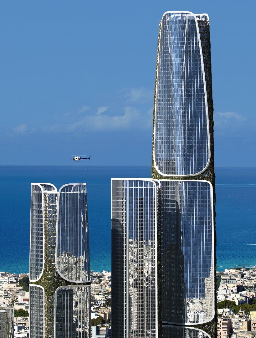 three interconnected towers compose DLF&rsquo;s vertical city transforming tel aviv skyline