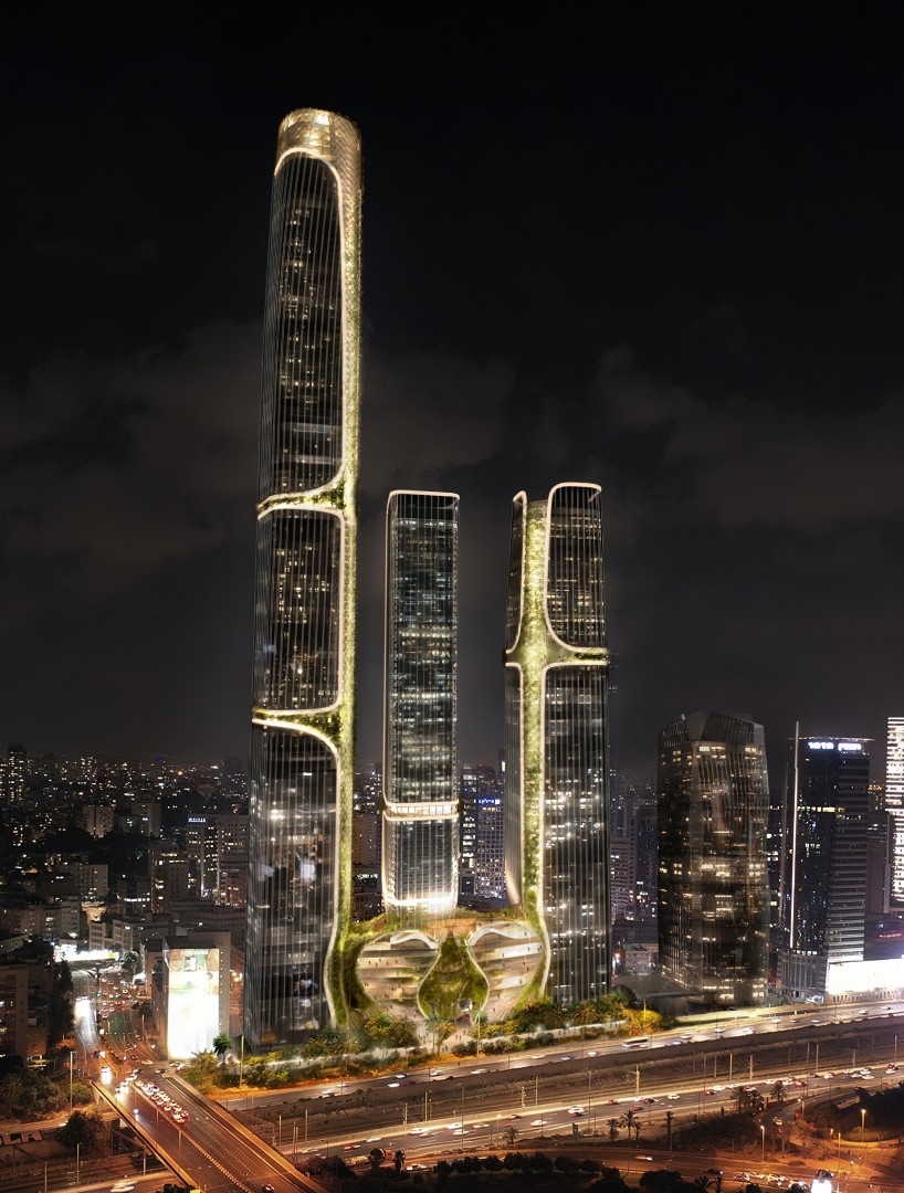 three interconnected towers compose DLF&rsquo;s vertical city transforming tel aviv skyline