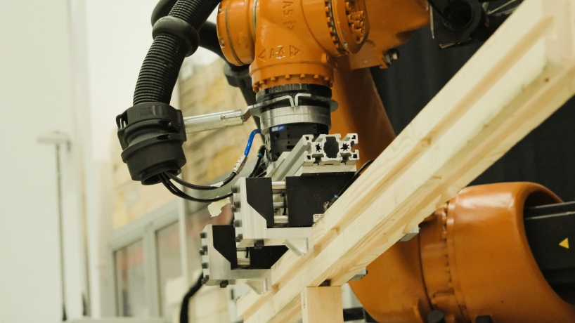 bartlett architecture students use robots to build arkhive reconfigurable timber pavilion