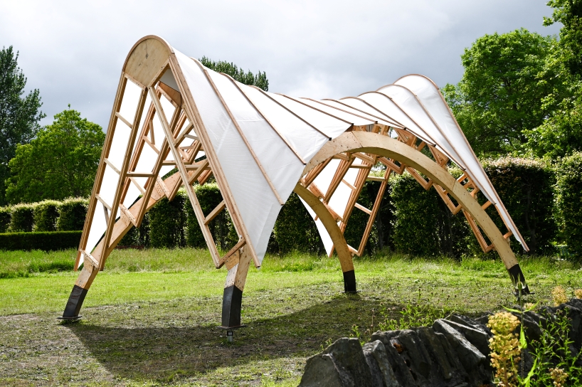 bartlett architecture students use robots to build arkhive reconfigurable timber pavilion